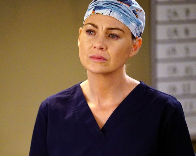 Ellen Pompeo as Meredith Grey.