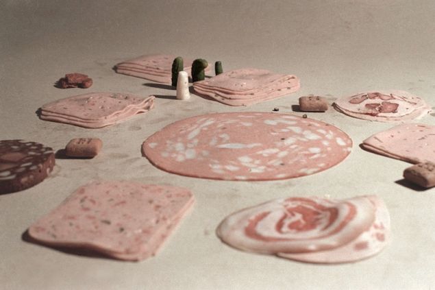 Peter Fischli and David Weiss, At the Carpet Shop (from Sausage Series), (1979).