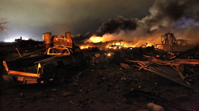 The aftermath of the West, Texas fertilizer factory explosion.