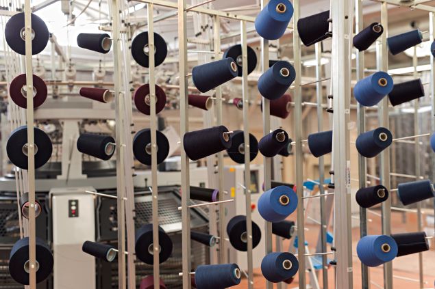 Spools of yarn