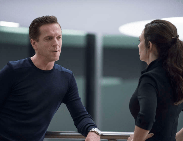 Damian Lewis and Maggie Siff in Billions.