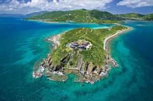 Buck Island, a 43-acre island in the BVIs, is currently on the market for $30 million with . It has a main house and two guest cottages, along with beach and boat houses.