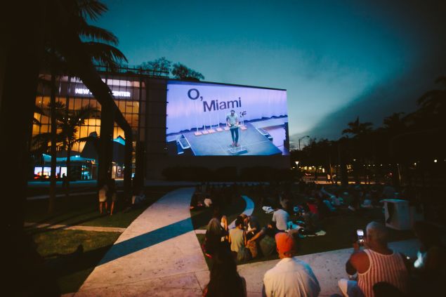 Poetry by moonlight during the "O, Miami" festival.