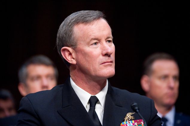 Retired Navy Adm. William McRaven, former commander of the U.S. Special Operations Command, testifies before during the Senate Armed Services Committee in 2012.