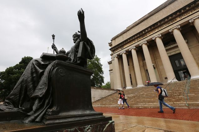 NEW YORK, NY - JULY 01: People walk past the Alma Mater statue on the Columbia University campus on July 1, 2013 in New York City. An interest rate hike kicks in today for student loans, an increase for 7 million students. Congress left town at the end of last week failing to prevent rates on new Stafford student loans increasing from 3.4 percent to 6.8 percent.
