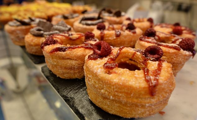 "Cronuts" , a cross between a croissant and a doughnut, are displayed at the Rinkoff Bakery in London on October 3, 2013. First there was the Cronut, now there's the Dosant and the Crodough. Londoners, it seems, just can't get enough of their doughnut-croissant crossovers.