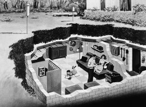 An early iteration of the panic room: an underground bomb shelter, circa early 1960s.