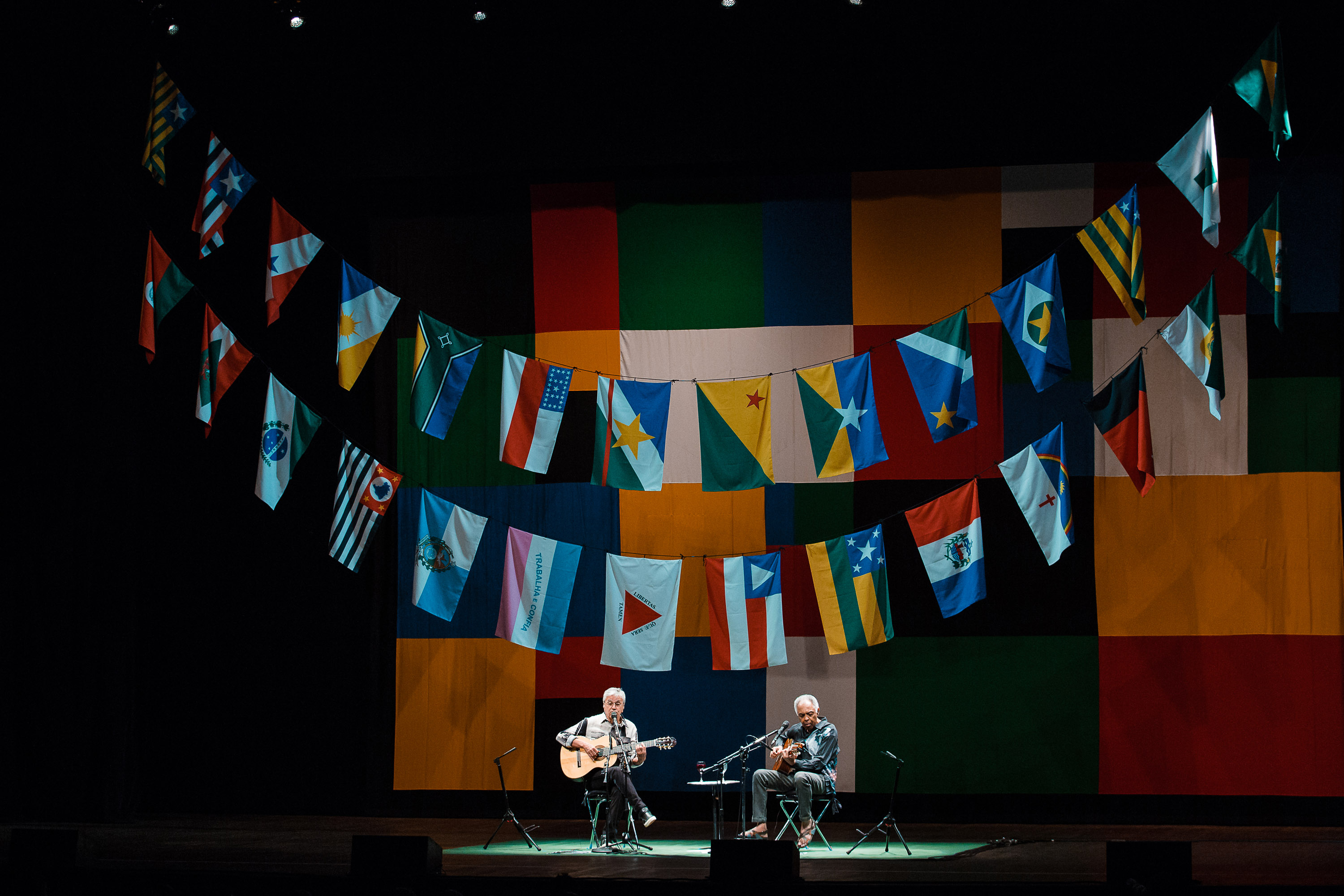 (L-R) Caetano Veloso and Gilberto Gil