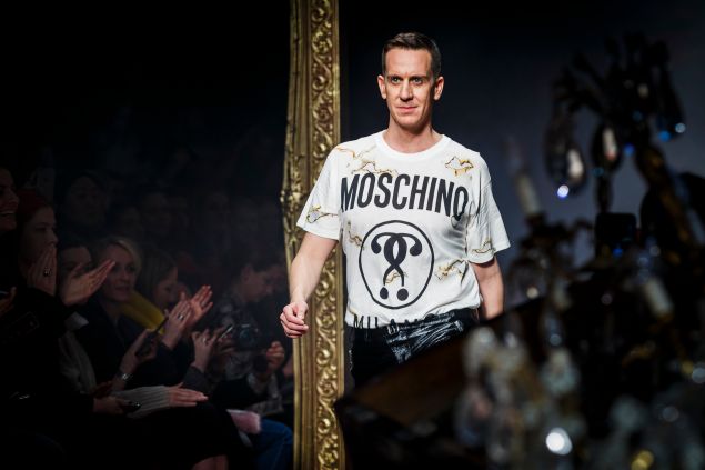 Jeremy Scott takes a bow in Moschino