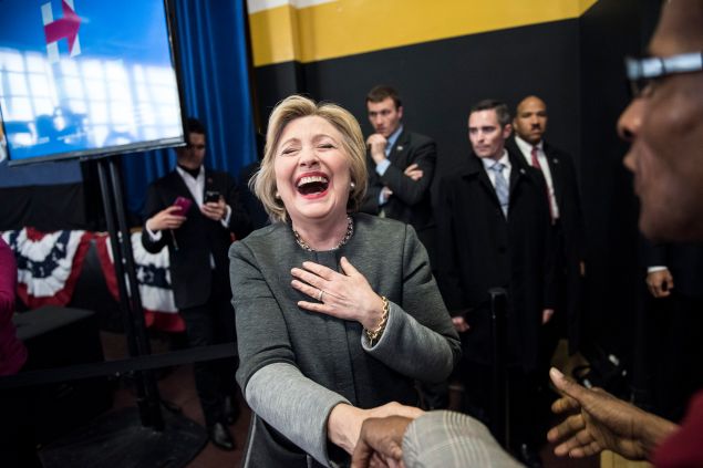 Hillary Clinton at Medgar Evers College today.