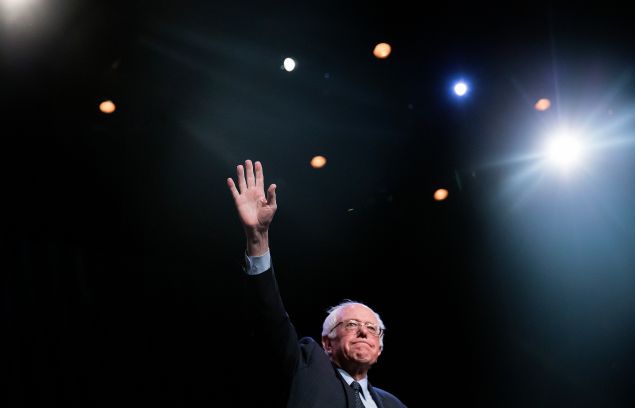 Sen. Bernie Sanders at the Apollo Theater.