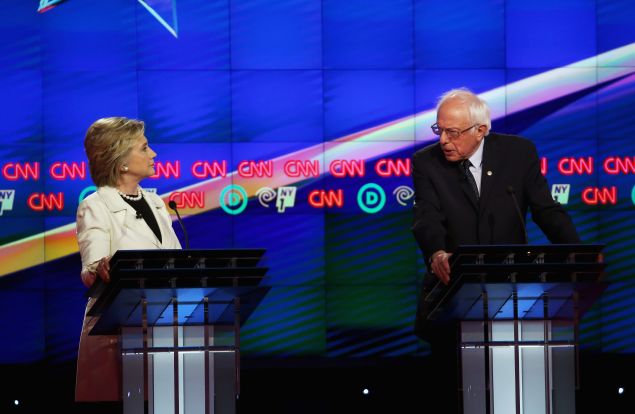 Democratic candidates Hillary Clinton and Sen. Bernie Sanders face off in Brooklyn. 