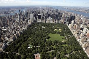 Aerial view of Manhattan looking south over Central Park. (Photo credit: Stan Honda/AFP/Getty Images)