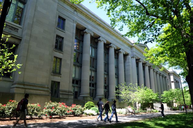People walk outside Harvard Law School's Langdell Hall on May 10, 2010 at Harvard University in Cambridge, Massachusetts. U.S. President Barack Obama announced today the nomination of Solicitor General Elena Kagan, former Harvard Law School Dean from 2003-2009, to the Supreme Court succeeding retiring Justice John Paul Stevens.