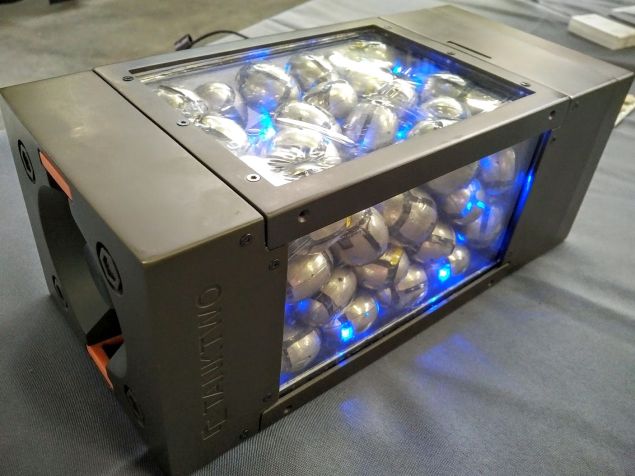 A tank two unit, full of its modular batteries, at Tech Day 2016 in Manhattan.