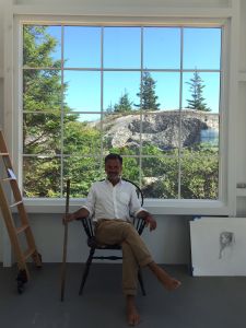 The artist Bo Bartlett on Wheaton Island.
