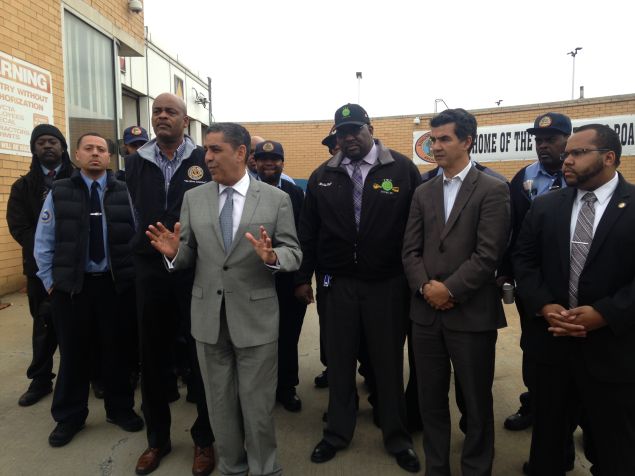 State Senator Adriano Espaillat accepts TWU endorsement alongside Councilman Ydanis Rodriguez and Assemblyman Victor Pichardo.