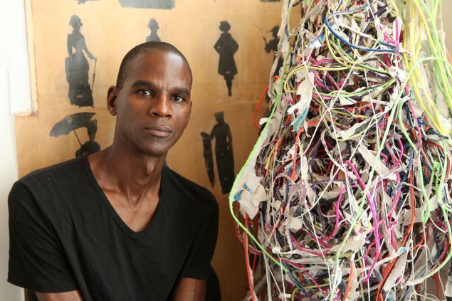 Mark Bradford in his studio.