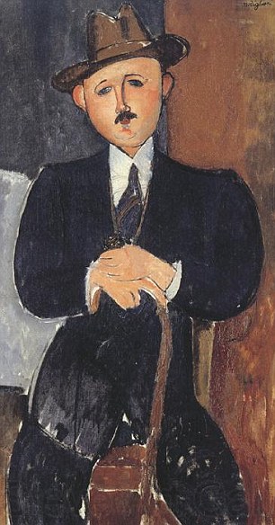 Amedeo Modigliani, Seated Man with a Cane, (1918).