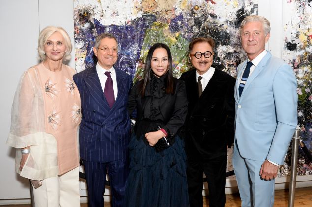 From left: Eileen Guggenheim, Jeffrey Deitch, Eva Chow, Michael Chow, David Kratz.