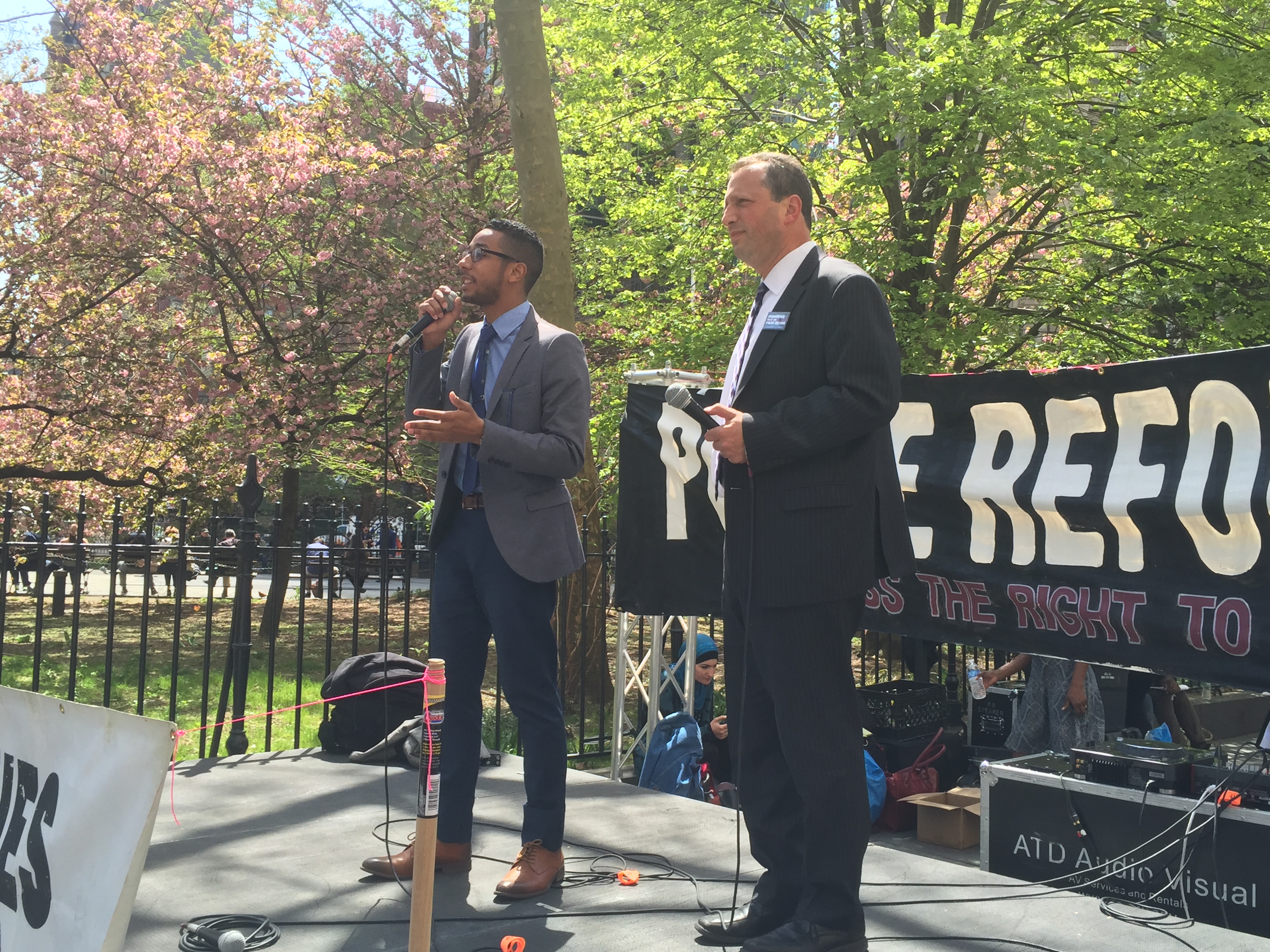Councilmen Antonio Reynoso and Brad Lander talk about the Right to Know Act.