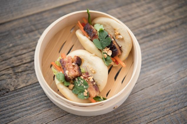 Pork Belly Bacon Steamed Buns.