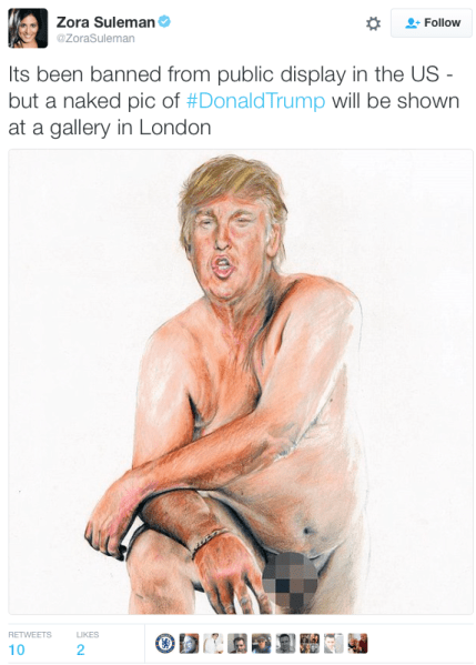 The painting of Mr. Trump by Illma Gore on Twitter.
