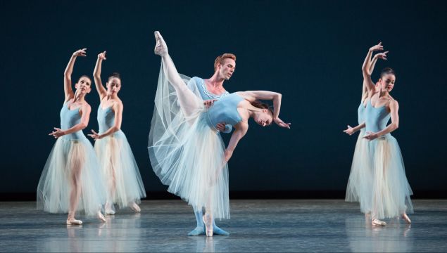 Simone Messmer, Rainer Krenstetter and Miami City Ballet dancers in Serenade, by George Balanchine.