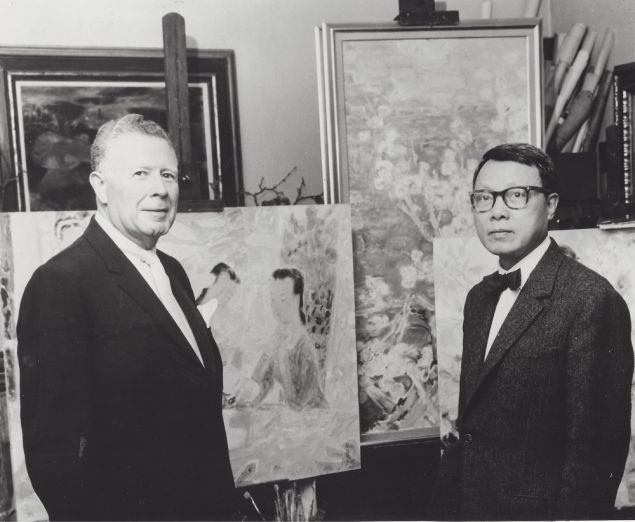 Art dealer Wally Findlay, Jr. (left) and artist Le Pho (right).