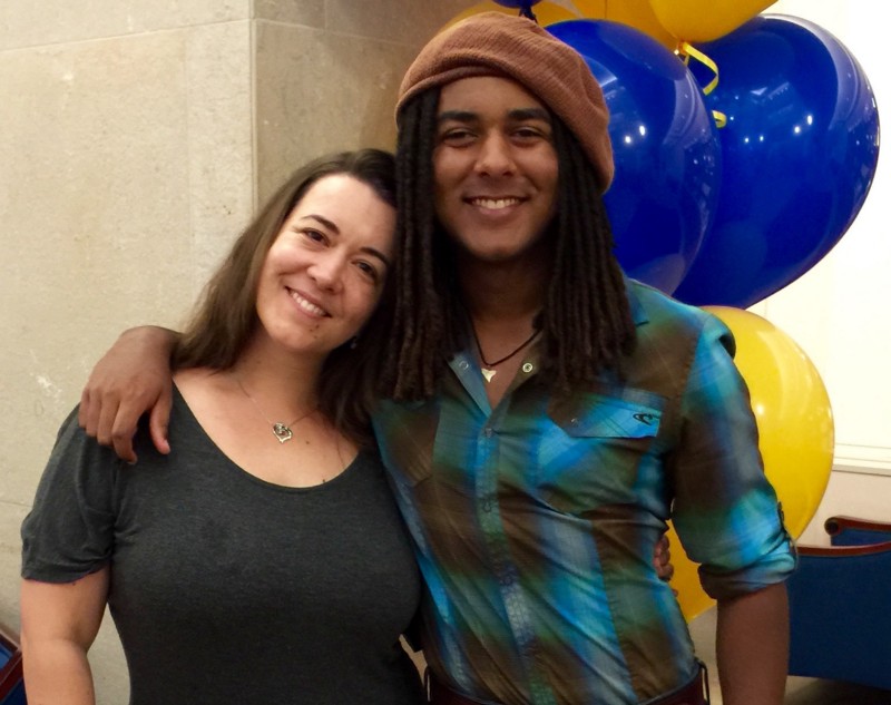 The author and her son (not her husband).