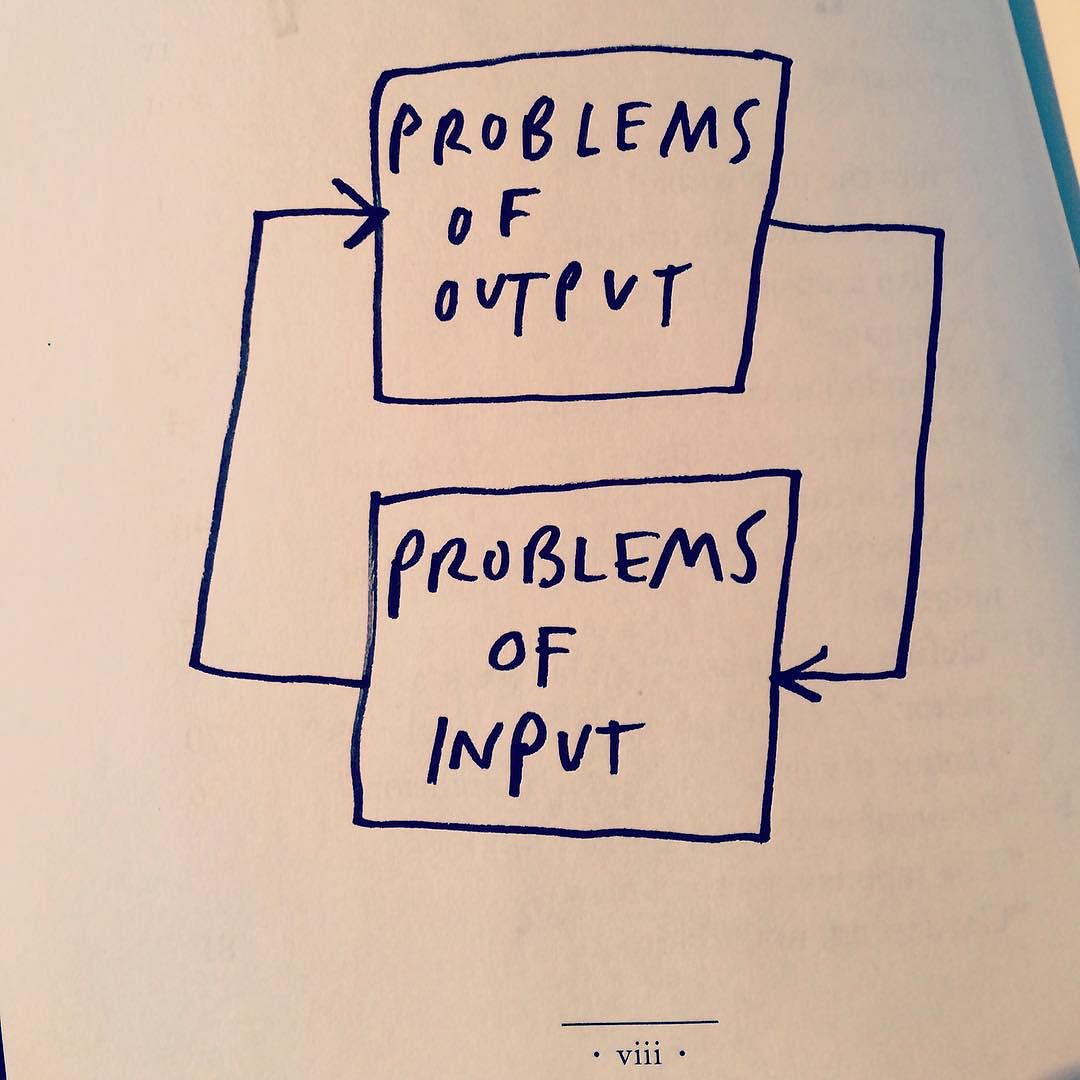 Problems of output are usually problems of input. —Austin Kleon