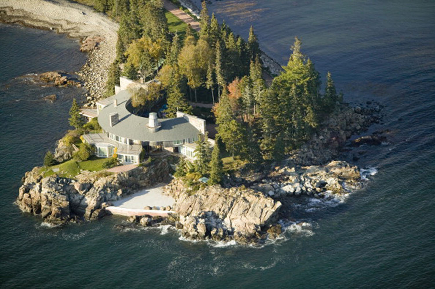 Aerial views of luxury home in Acadia National Park, Maine in autumn (Photo by Visions of America/UIG via Getty Images)