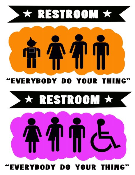 Gender Neutral Restroom Sign, Baby Wale Restaurant DC 