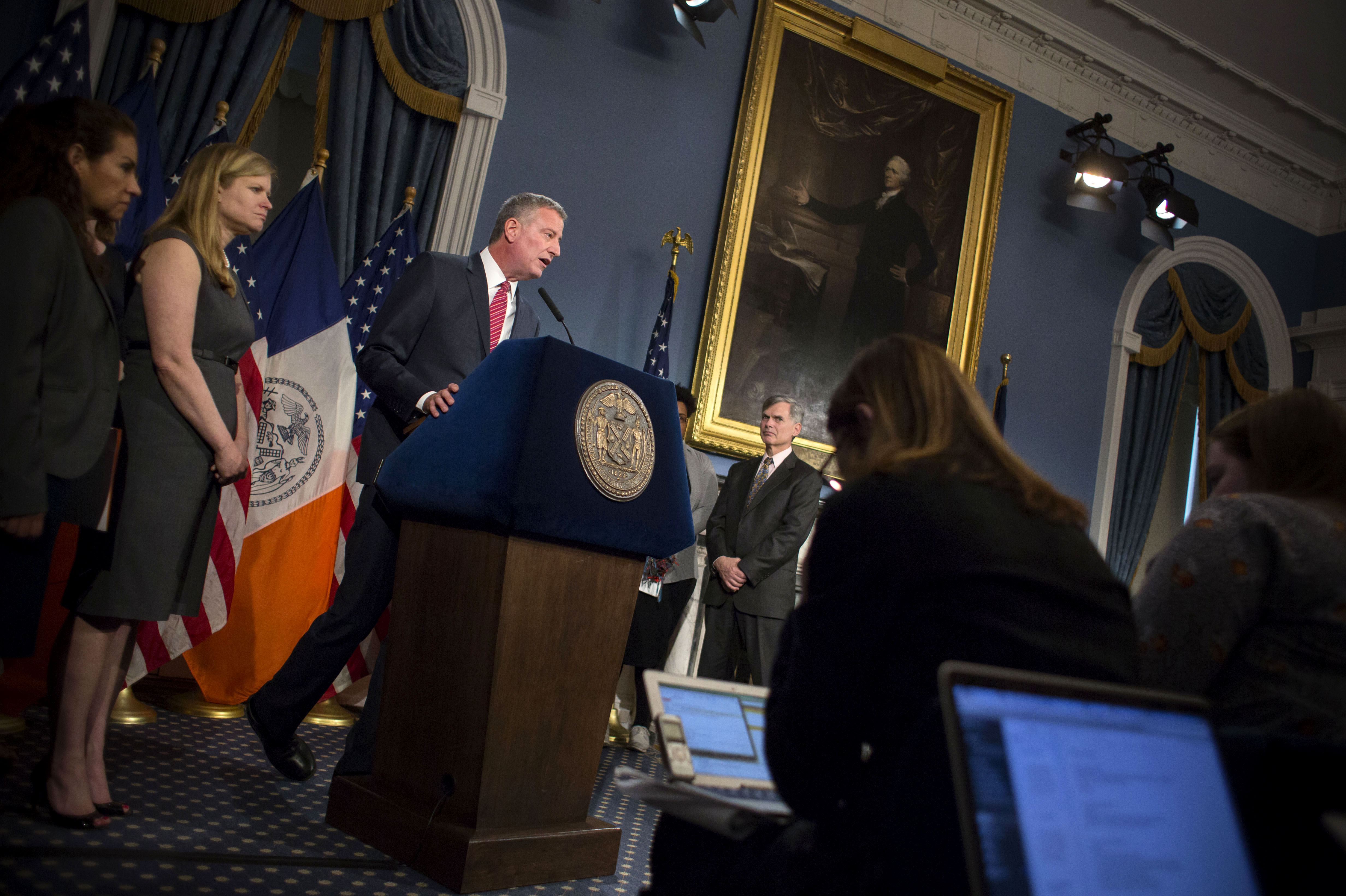 Mayor Bill de Blasio today.
