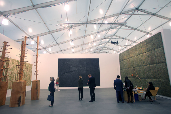 Visitors at the 2015 Frieze New York art fair on Randall's Island.