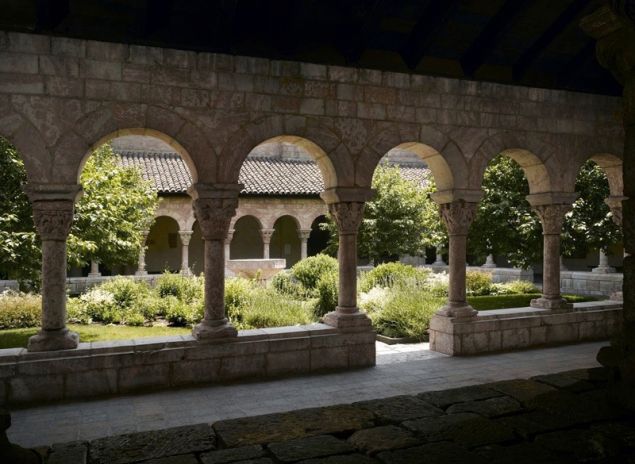 View of the gardens and cloister from the Benedictine monastery of SaintMichel-de-Cuxa (San Miguel de Cuixà), near Perpignan, France, ca. 1130–40. The Metropolitan Museum of Art, The Cloisters Collection, 1925.
