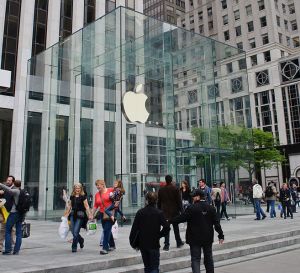 The Apple Store on Fifth Avenue in New York City,