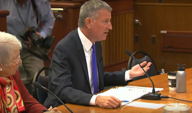 Mayor Bill de Blasio and Chancellor Carmen Farina.