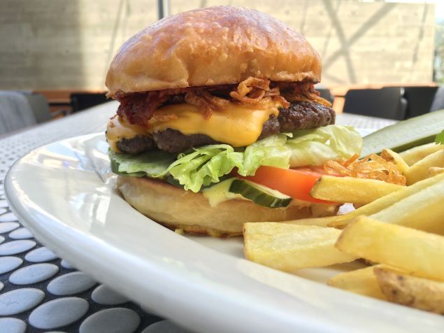 Cassia's lunch menu includes Bryant Ng's great burger.