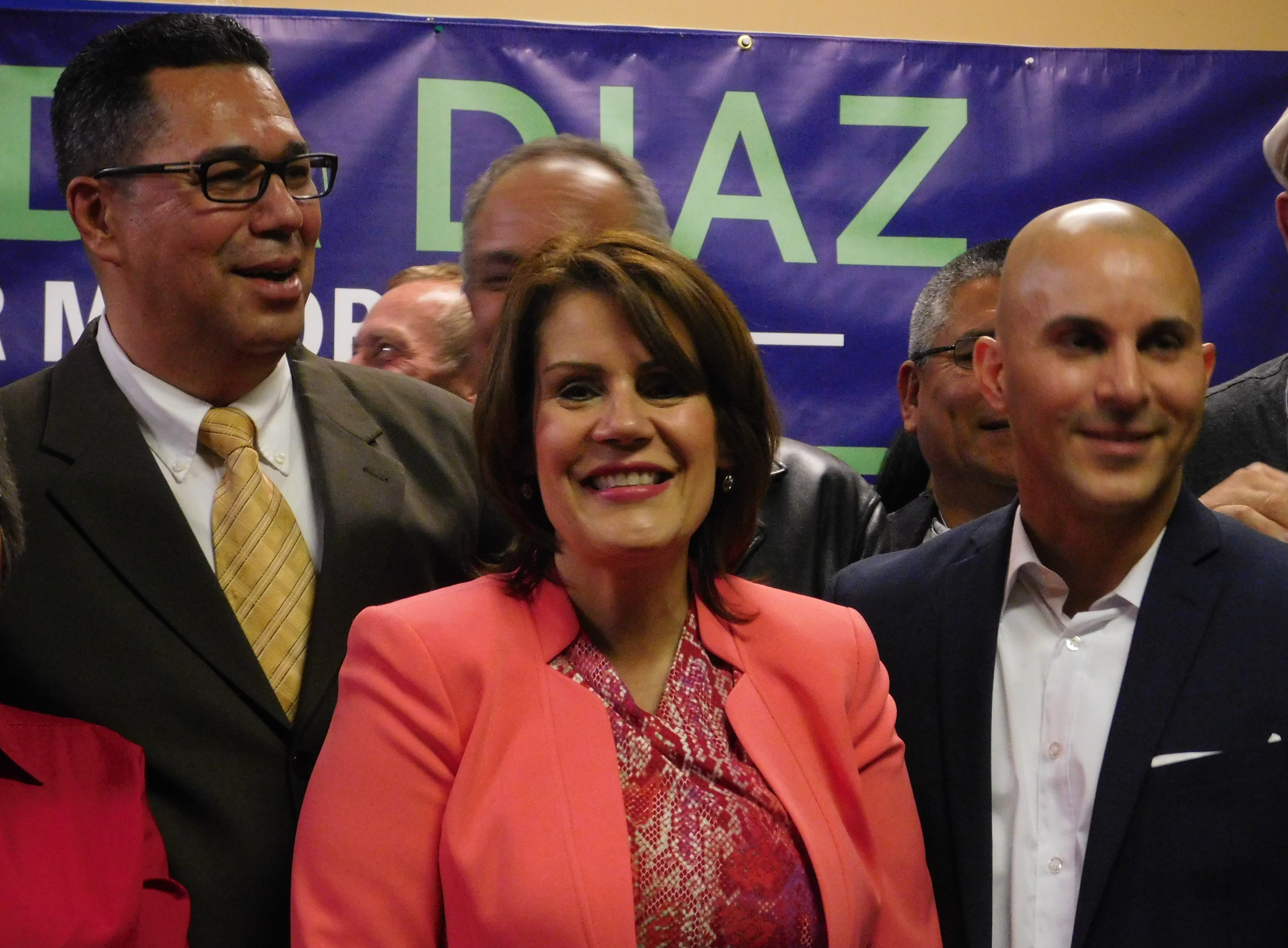 Diaz with running mates Fernando Irizarry and Jelmin Caba in May.