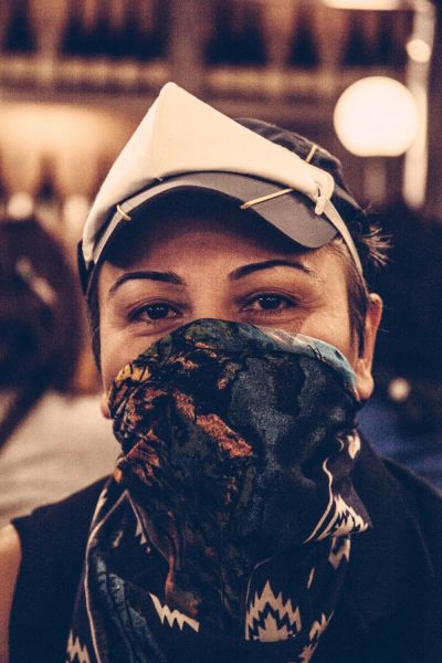 A protestor in a coffee shop, waiting out the tear gas attack in Taksim Square.
