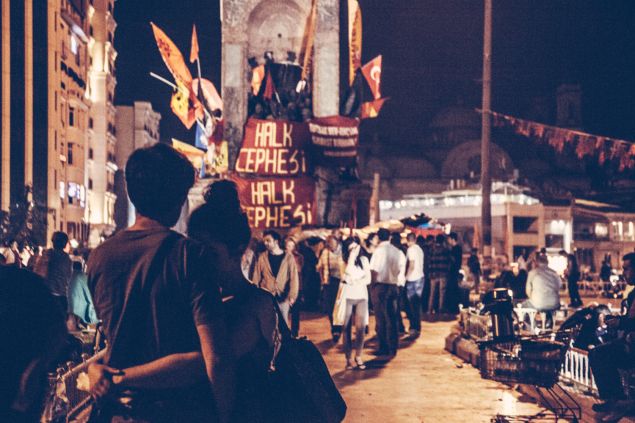 Taksim Square at night.