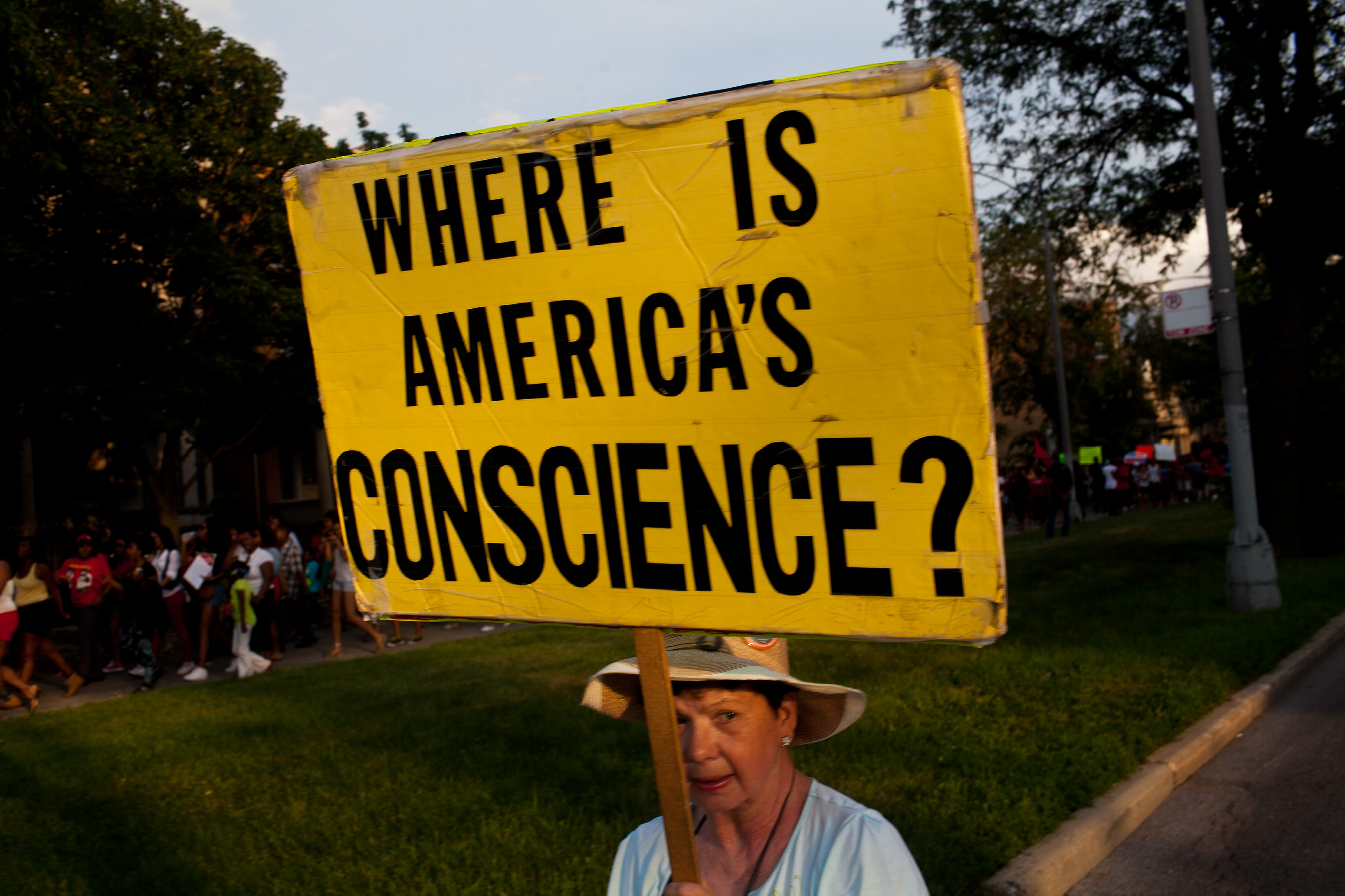 Activists rally in Chicago's South Side for Trayvon Martin in addition to ending gun violence in their own city July 15, 2013 in Chicago, Illinois. On Saturday, a jury in Sanford, Florida found Zimmerman not-guilty in the murder of 17-year-old Trayvon Martin. Since the verdict was announced thousands across the nation have protested the outcome of the case.