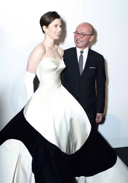 Elettra Wiedemann with Harold Koda at the premiere of the Charles James Exhibition preview in 2014