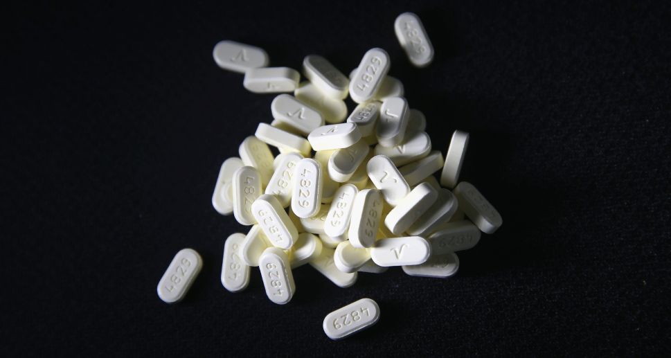 NORWICH, CT - MARCH 23: Oxycodone pain pills prescribed for a patient with chronic pain lie on display on March 23, 2016 in Norwich, CT. On March 15, the U.S. Centers for Disease Control (CDC), announced guidelines for doctors to reduce the amount of opioid painkillers prescribed, in an effort to curb the epidemic. The CDC estimates that most new heroin addicts first became hooked on prescription pain medication before graduating to heroin, which is stronger and cheaper.