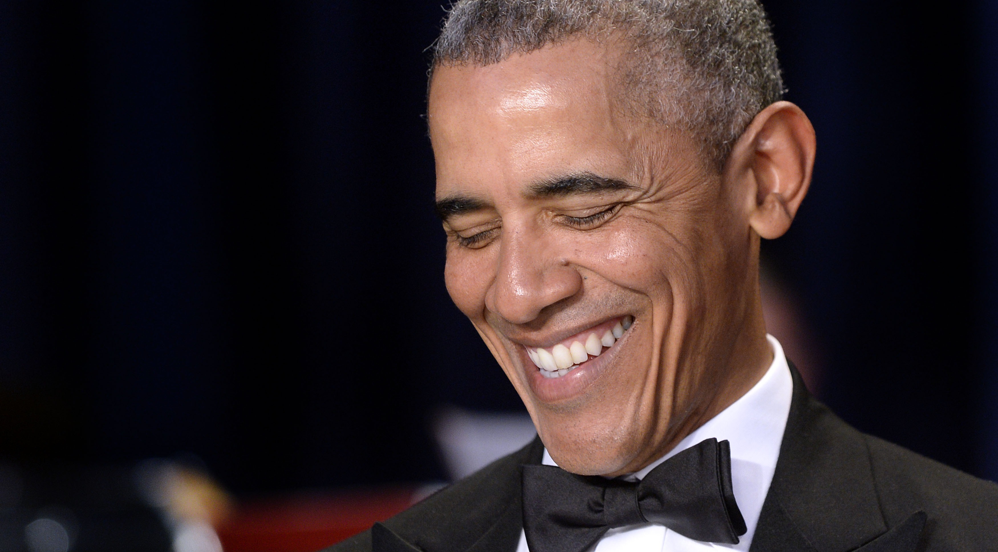 President Barack Obama attends the White House Correspondents' Association annual dinner on April 30, 2016 at the Washington Hilton hotel in Washington, DC. This is President Obama's eighth and final White House Correspondents' Association dinner