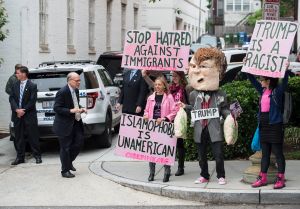 Protesters outside the RNC office in Washington.