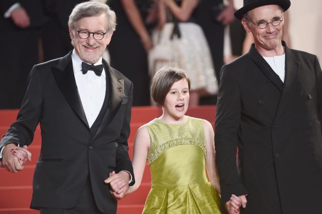 Steven Spielberg, Ruby Barnhill and Mark Rylance attend The BFG premiere. 