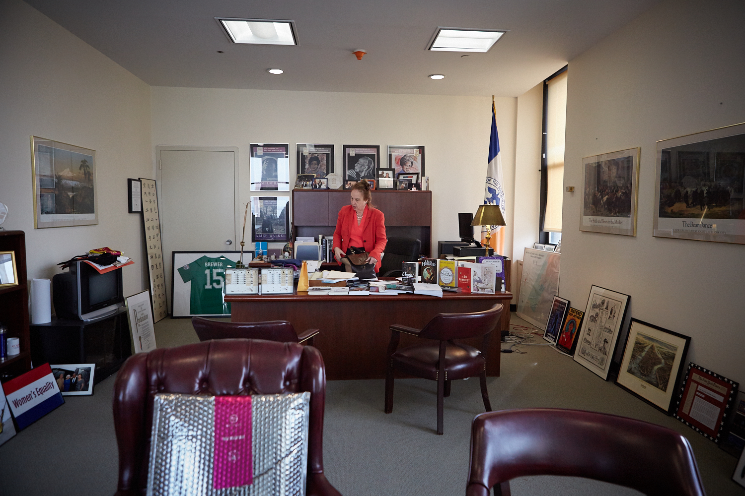 Gale Brewer in her office on the 19th floor of One Centre Street in downtown Manhattan.