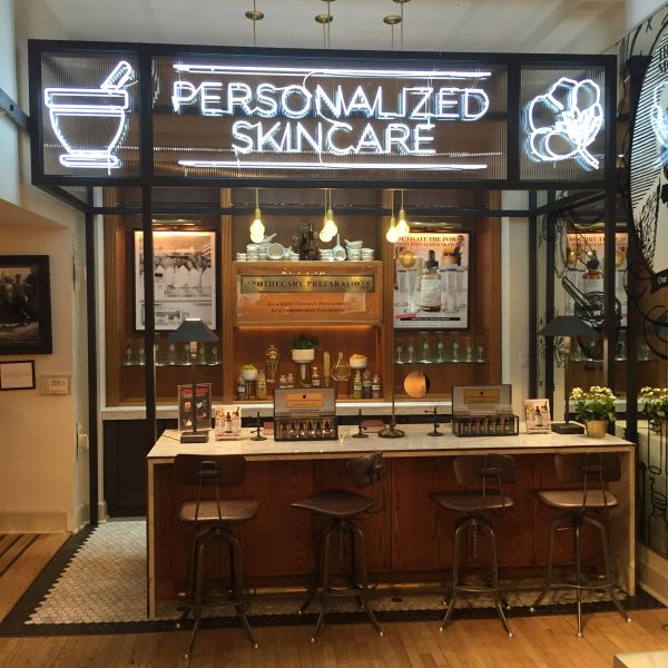 The skincare counter at the Kiehl's flagship